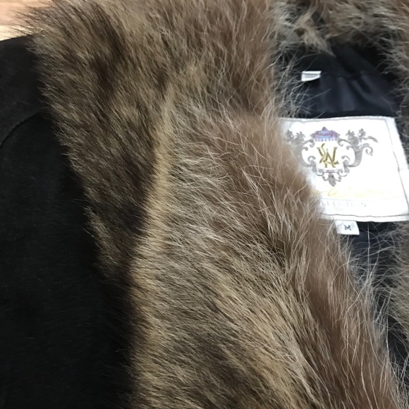 Vintage Black Suede Coat with Raccoon Fur Trim - Picture 15 of 16